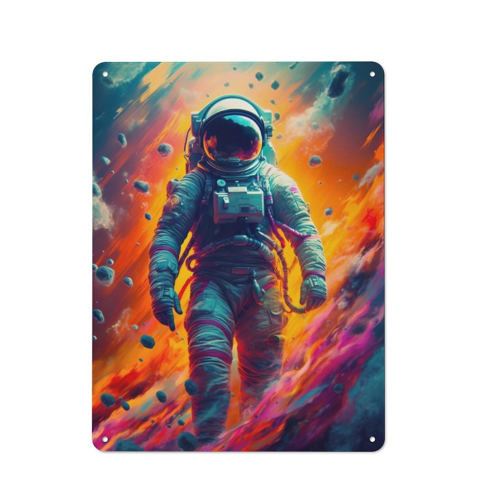 Junmoney Space Astronaut Meteorite Vintage Tin Sign 40X30cm For Lounge Or Reading Corner, For Reading Corner Decorators