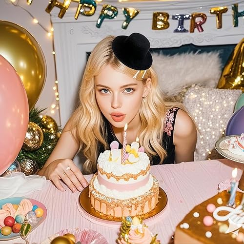 Miniatura 5 de 12 piezas mini sombrero de copa en miniatura formal sombreros muñeca sombrero colorido