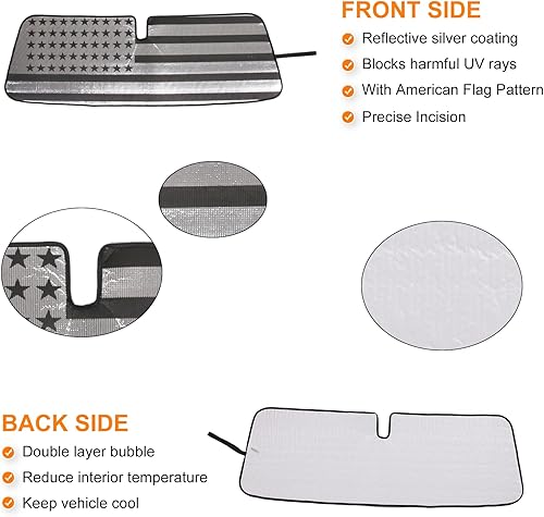 Miniatura 4 de Parasol plegable reflectante para parabrisas compatible con Hummer H3 2005-2009, visera de protección solar interior de automóvil, mantiene tu