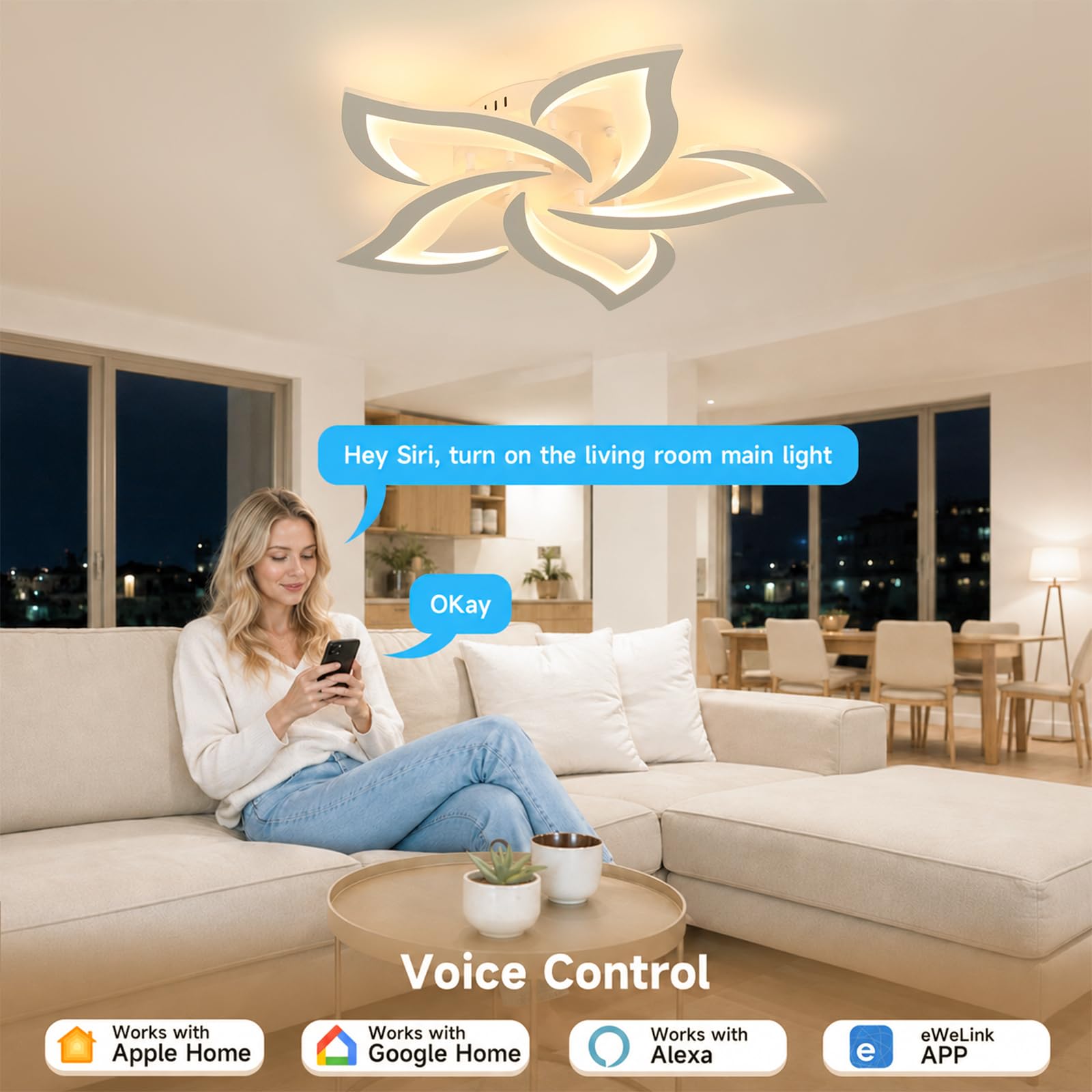 OTREN Plafoniera LED Soffitto Compatibile con Alexa HomeKit e Google Home