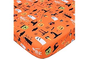 Cloele Halloween Pumpkin Crib Sheet for Boys Girls