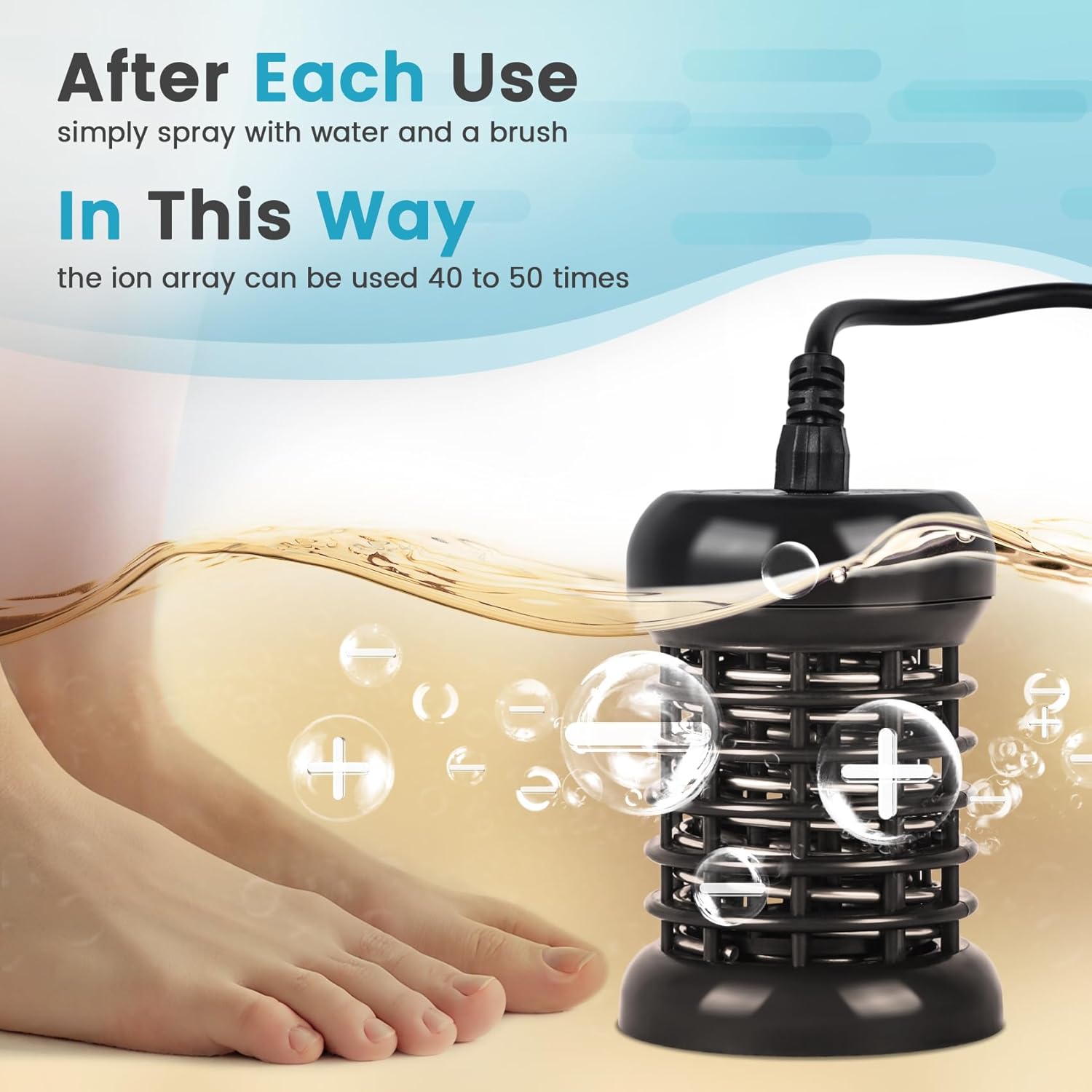 Ionic Foot Bath Detox Machine, Portable Foot Detox Machine Ion Cleanse Bath System with Stroage Bag, 100 Spa Liners, Spa at Home Detox - Image 5