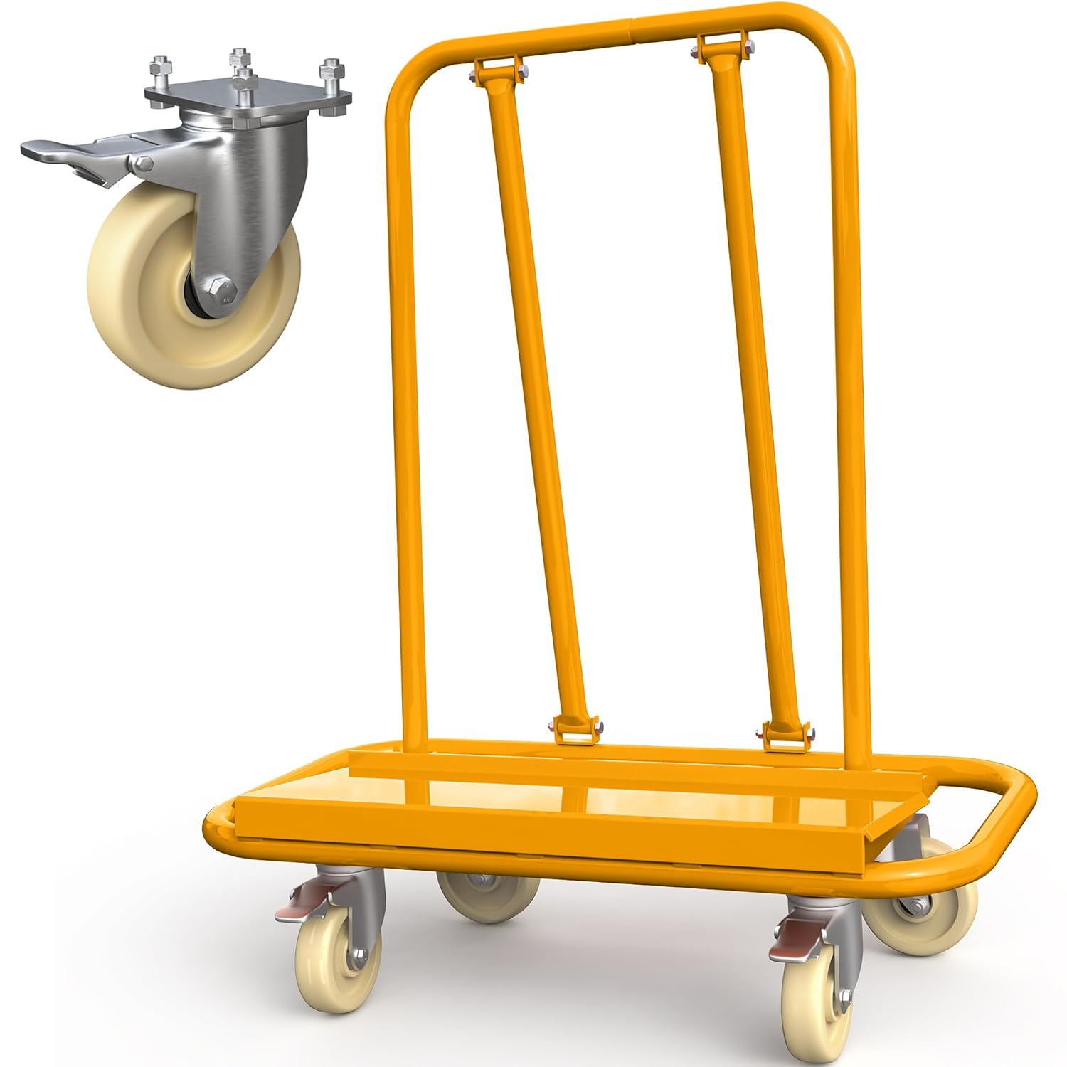 YITAMOTOR 3000lbs Heavy Duty Drywall Cart Dolly - 45.3"L x 22.4"W x 46"H Swivel Wheels for Sheetrock, Plywood, Wall Panels