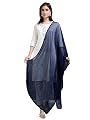 Miraan Women Pure Chiffon Solid Dupatta With Woven Border, 2.25 Meters Length (Chiffdupnavyblue17_Navy Blue), 2.25 mtr