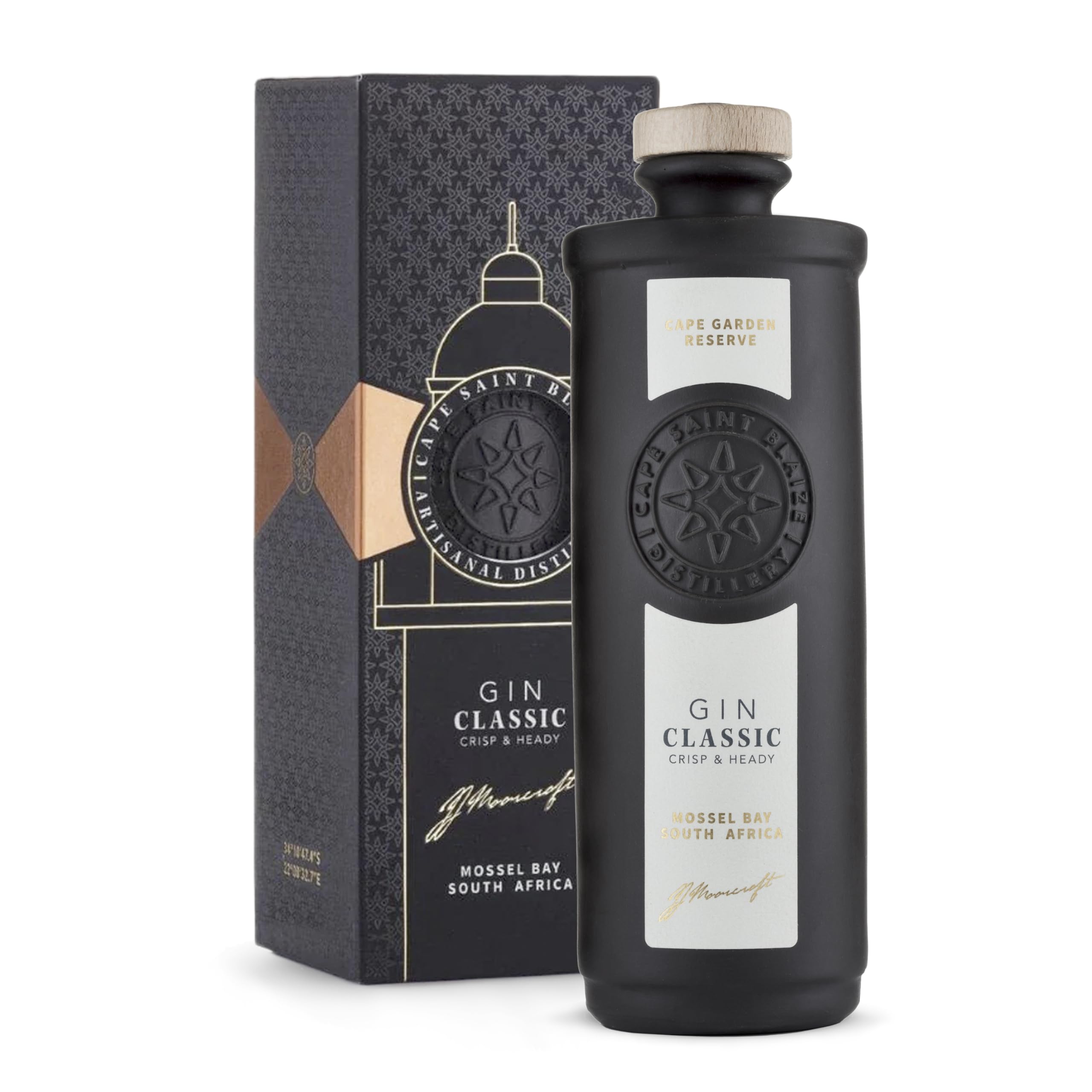 Cape Saint Blaize - Classic Gin | Holunderblüte, Wacholder, Rosmarin | London Dry Gin aus Südarika | Einzigartige Porzellanflasche | 700 ml