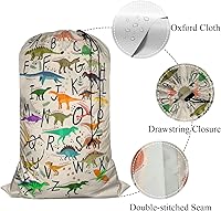 Vista 3 de Swono Alphabets - Bolsas de lavandería XL, organizador de bolsas de ropa sucia con cierre de cordón, bolsa de lavandería grande resistente, huellas