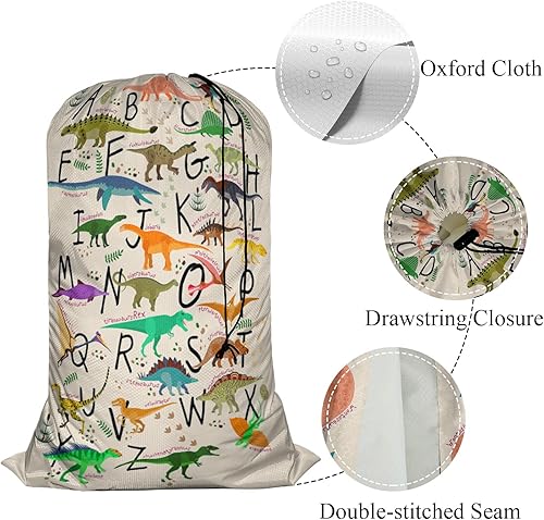 Miniatura 3 de Swono Alphabets - Bolsas de lavandería XL, organizador de bolsas de ropa sucia con cierre de cordón, bolsa de lavandería grande resistente,