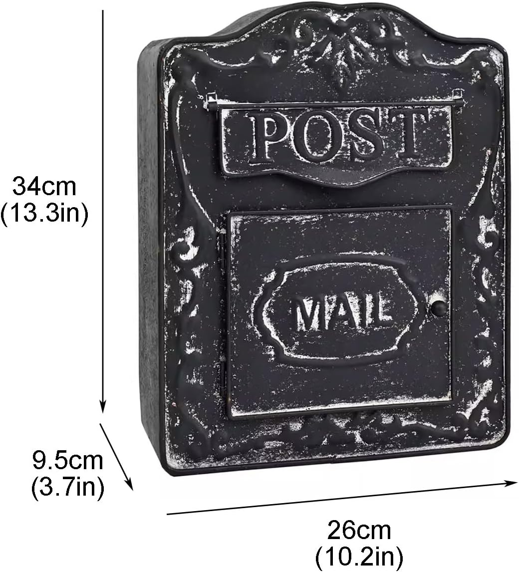 Wall Mount Mailbox for Outside, Large Metal Mail Box, Waterproof and Rust Resistant, Safe Key Drop Box for Letters and Newspapers(Gray)