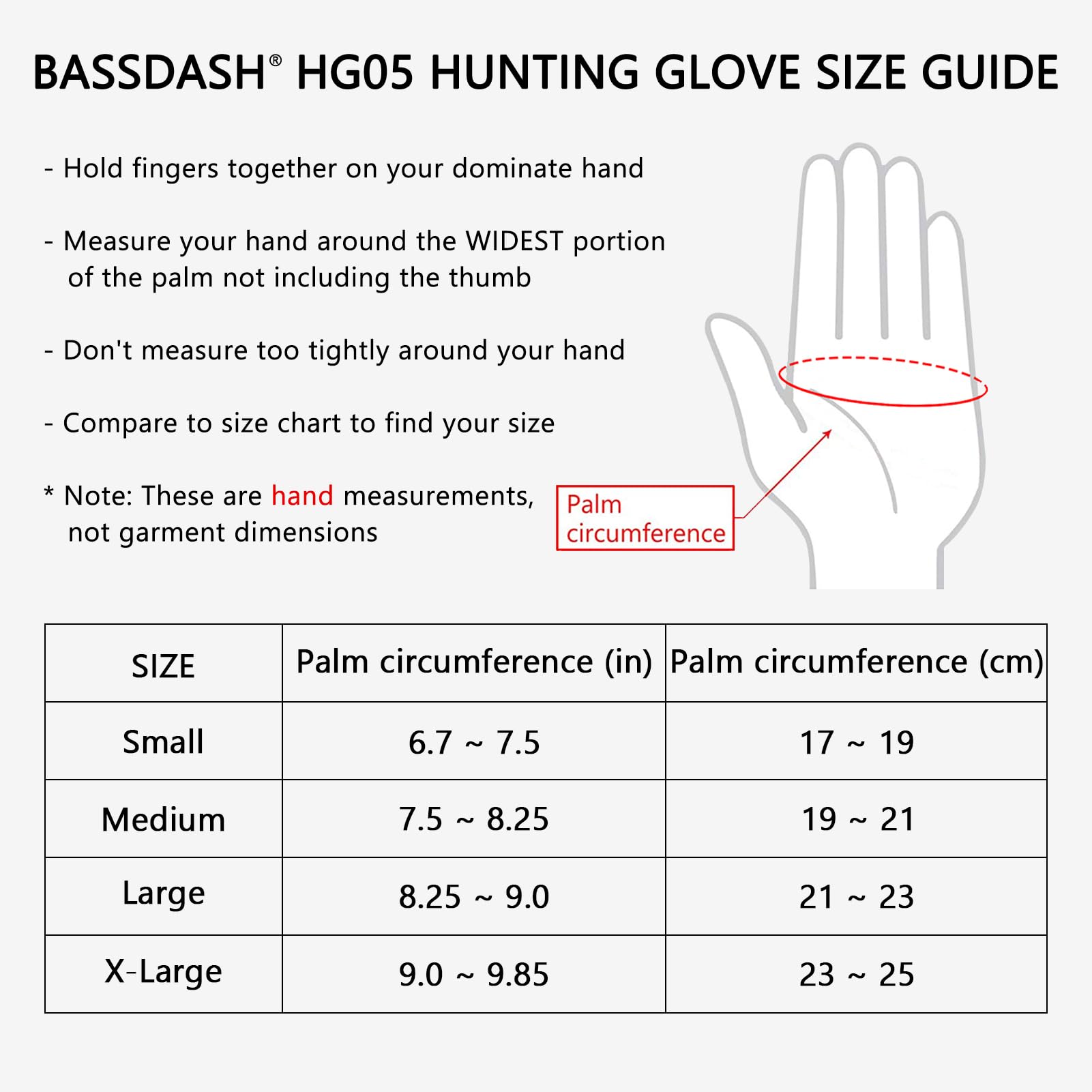 BASSDASH Guantes de caza de camuflaje para hombre, UPF 50+, ligeros, para pantalla táctil, para clima cálido, pesca, senderismo, actividades al aire libre