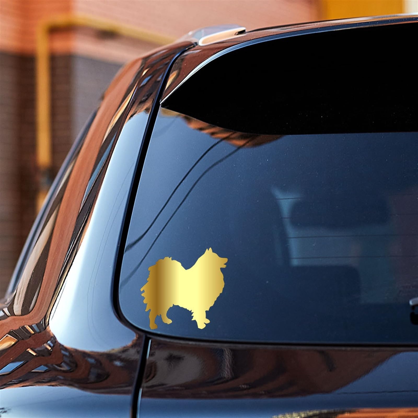 Deutscher Spitz Hund Autoaufkleber - Wasserdichter Vinyl Aufkleber 10.2x9.5cm