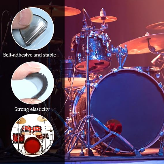 30 Pcs Drum Dampeners, Round Gel Drum Pads Multicolored