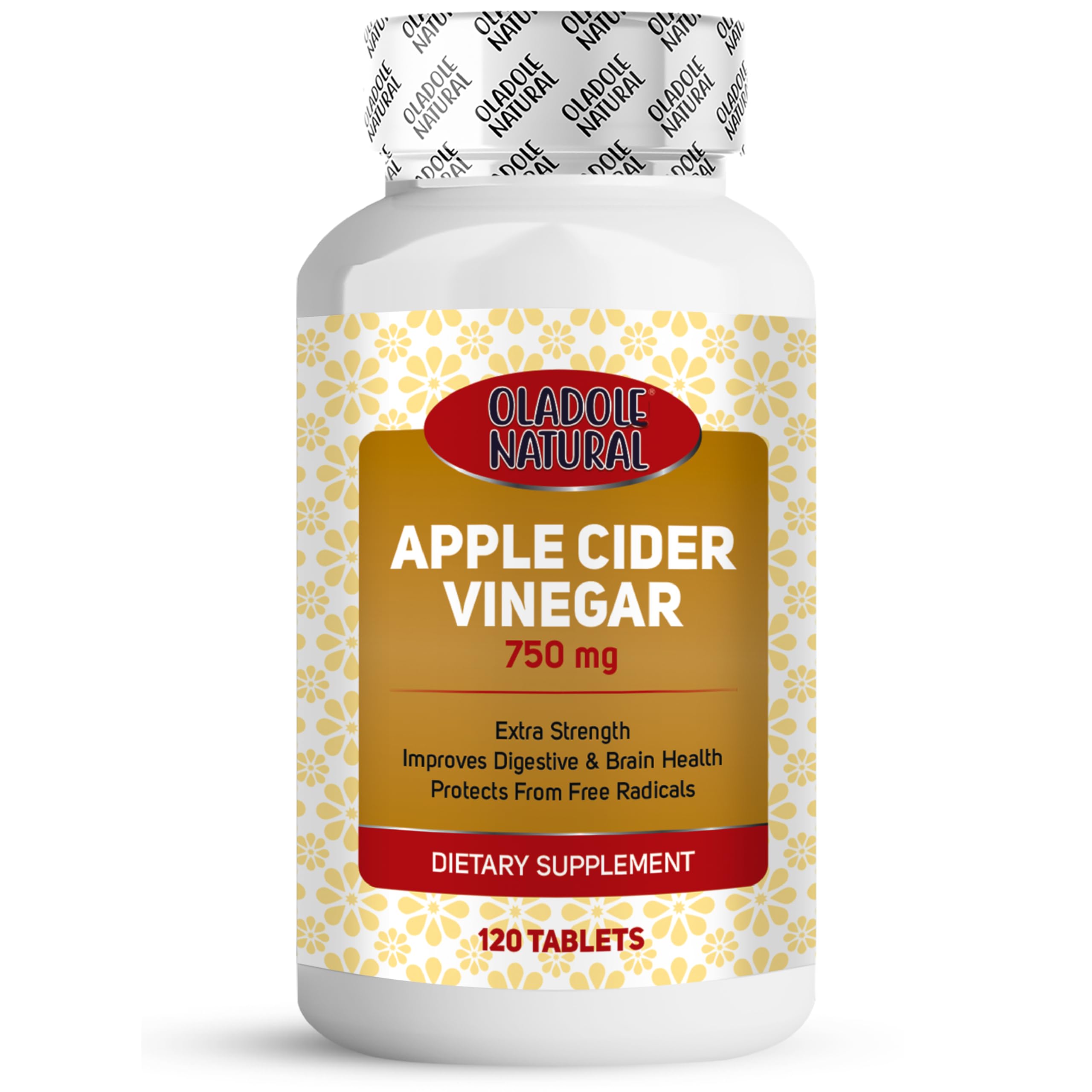 Apple Cider Vinegar 750MG- 120 Tablets| Delicious ACV Support Digestion, Detox & Immune Health | Enriched with Calcium & Magnesium | Non-GMO
