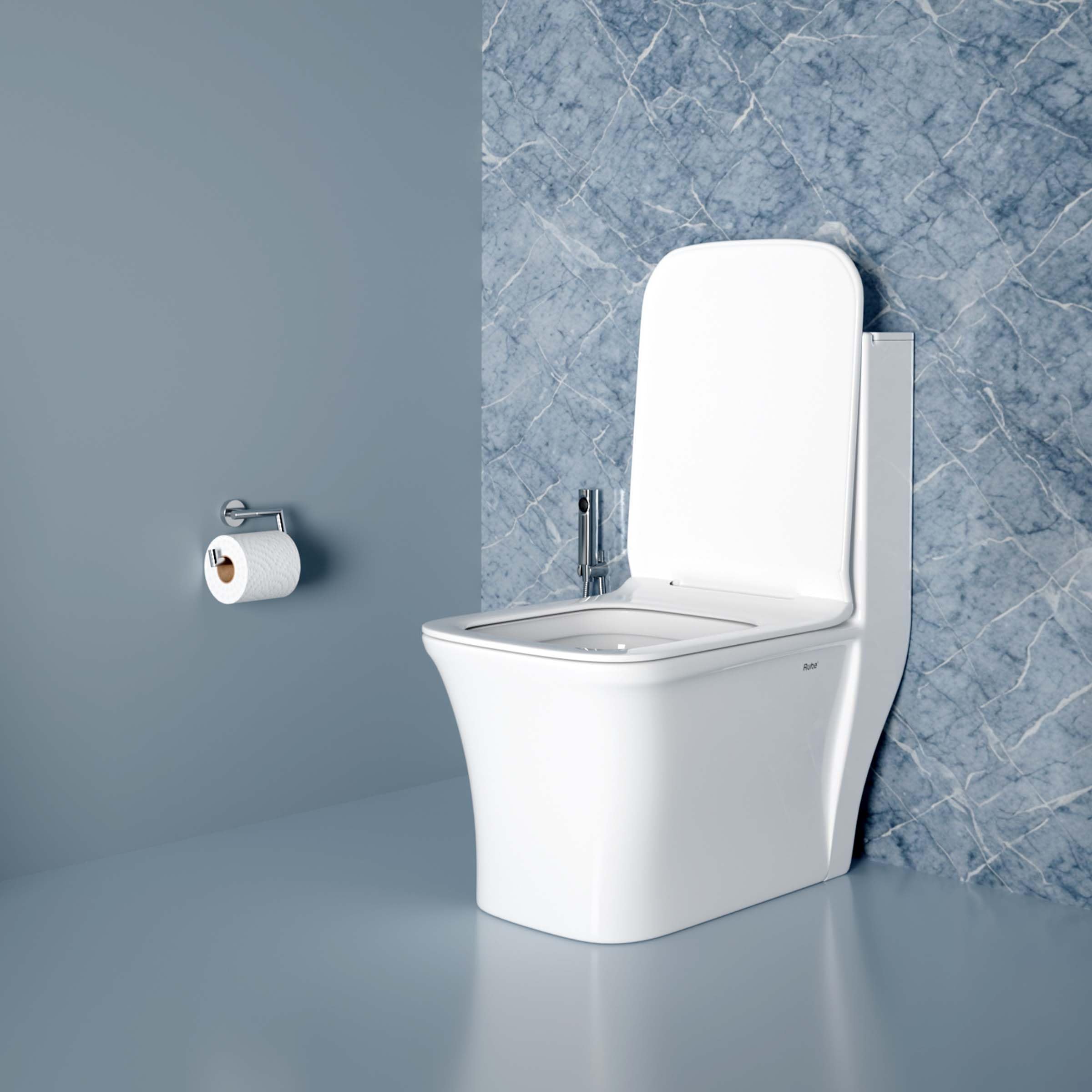 Ruhe Alben One-Piece Rimless Western Toilet, S-Trap | 27.5 x 13.6 x 28.8 inches | White Glossy Finish, Siphonic Flushing System | Includes Soft-Close Seat Cover | Floor Mounted Western Commode-image-31