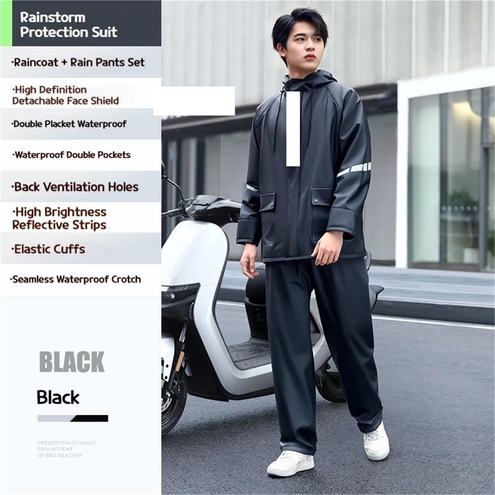 Set di pantaloni impermeabili divisi in PVC