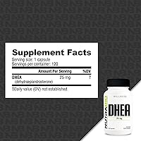 Vista 3 de NutraBio Suplemento DHEA para hombres y mujeres, 25 mg, 120 cápsulas