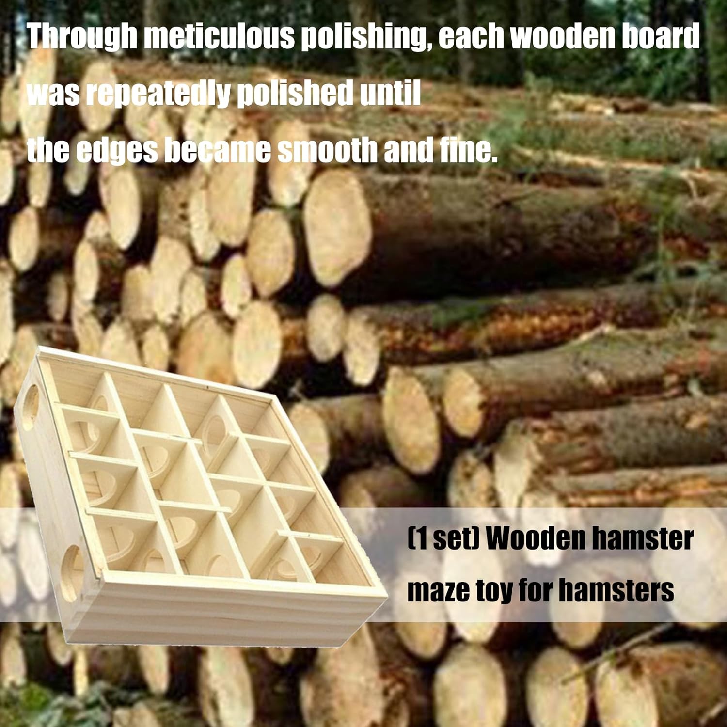 Durability Chews Wooden Rodents Mazes Habitats Removable Top for Easy Gerbil Exploration Activity Toy Hamster Hideouts with Removable Cover