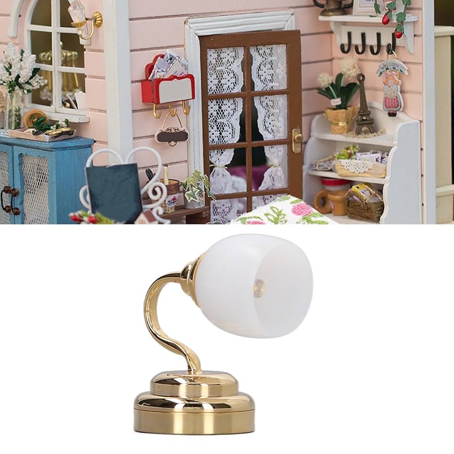 Amazon.co.jp: ミニチュアドールハウスウォールランプ、ランプ