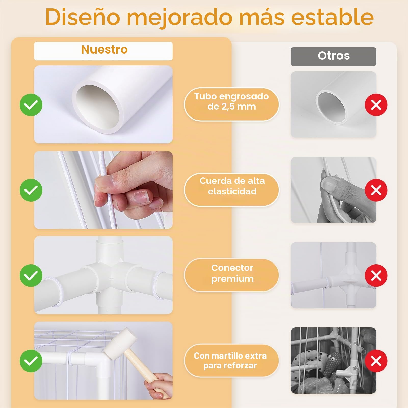 MHJY Organizador de Peluches Infantil Grande – Estantería de Juguetes con Cuerdas Elásticas, Almacenamiento Vertical en Forma de Jaula para Peluches, Habitación Infantil, Guardería y Sala de Juegos