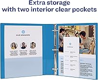 Vista 3 de Avery Economy - Carpeta de 3 anillas, anillos redondos de 1-1/2 pulgadas, 3 carpetas azules (03400)