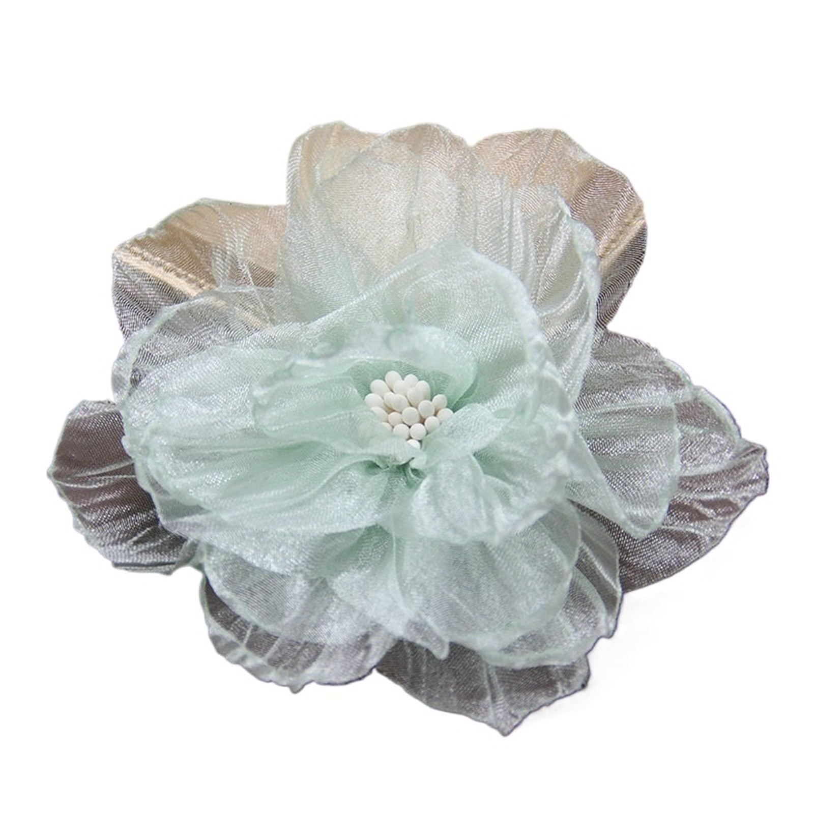 Wtaxbh 05 Iron On Patches 10Pc Colorful Organza Cluster Flowers For Wedding Dress Bridal Chiffon Fabric Trim Beads Applique Cloth Diy Garment Sewing Patches(05)