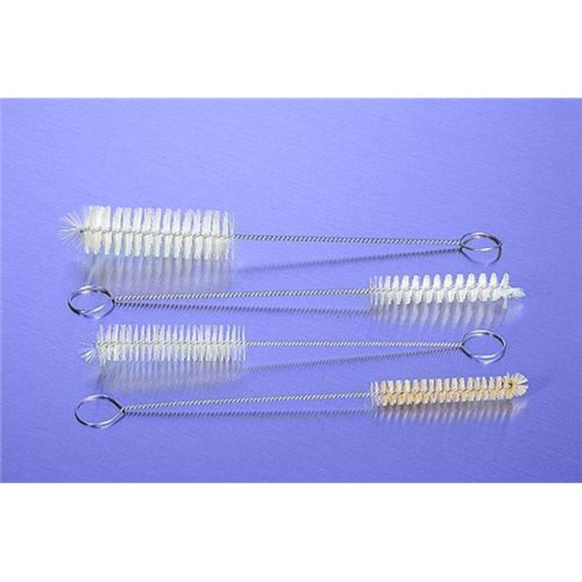 Pinceau tube éventail nylon blanc 5,1cm verre borosilicate 30,5cm
