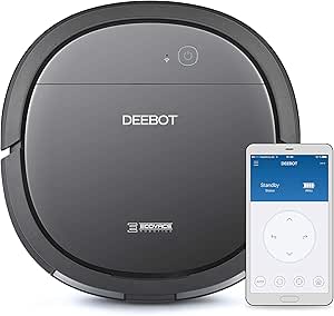 ECOVACS Robotics DEEBOT OZMO Slim10 Robot Aspirapolvere – Robot Lavapavimenti e Aspirapolvere 2 in 1 Ultrapiatto – Controllo tramite App e Telecomando – Autoricarica – Nero