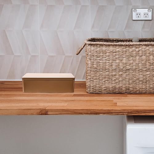 Miniatura 8 de UPKOCH Tarros de caramelo con tapas, 2 piezas, caja de lata vacía rectangular con tapa, caja de almacenamiento de hojalata, contenedor de lata de