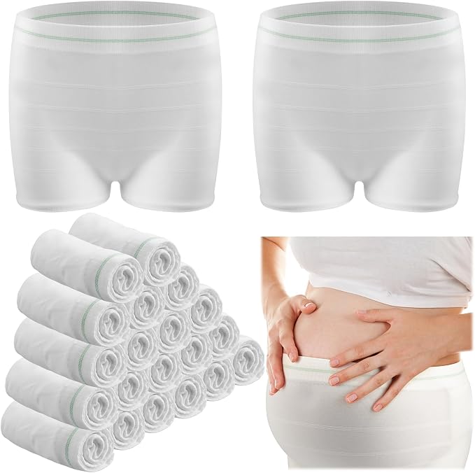 Gmaro 10 Pcs Mesh Postpartum Underwear, Maternity Underwear, XL High Waist Mesh Panties C Section Post Partum Undies White Hospital Recovery Maternity Briefs for Women