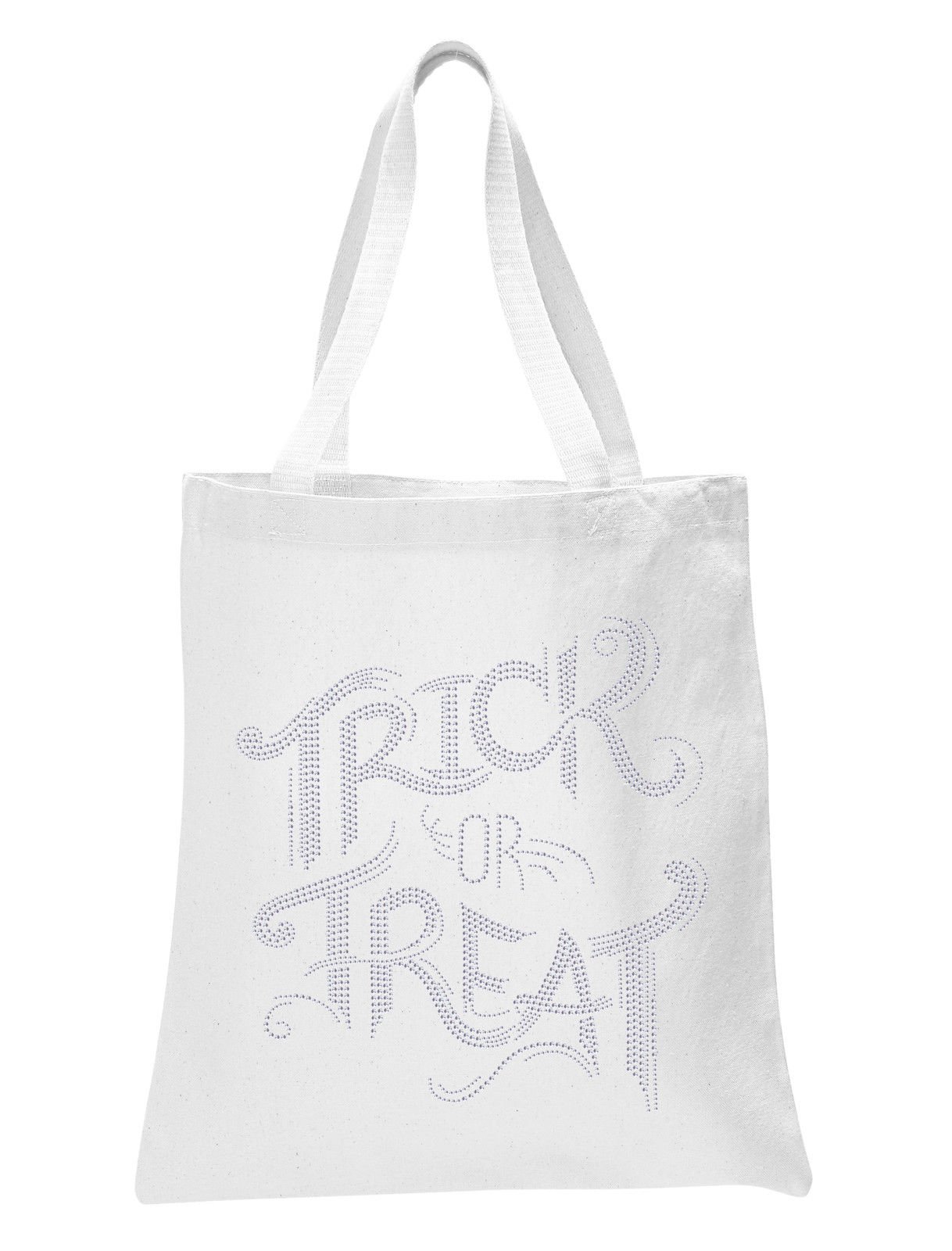 White Trick or Treat Halloween Tote bag Trick or Treat Tote bag party gift sweet bag fancy dress ghost