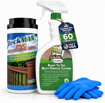 DeckMAX PVC Wipe Bundle-Clean & Revitalize PVC Railings & Trim with Our PVC Wipe Bundle. Contains Complete kit to Clean and revitalize Your PVC railings, Posts & Trim Boards! Easy to use Wipes