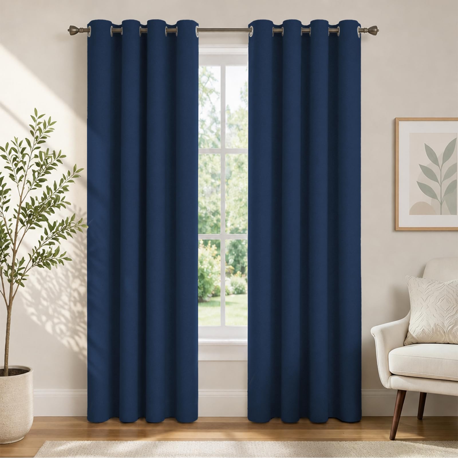 Ystyle Rideau Occultant Lot de 2, 140x200 CM, Gris | Rideaux Floraux Vintage Élégants, Rideau Thermique Isolant Anti Froid et Chaleur, Idéaux pour la Chambre et le Salon