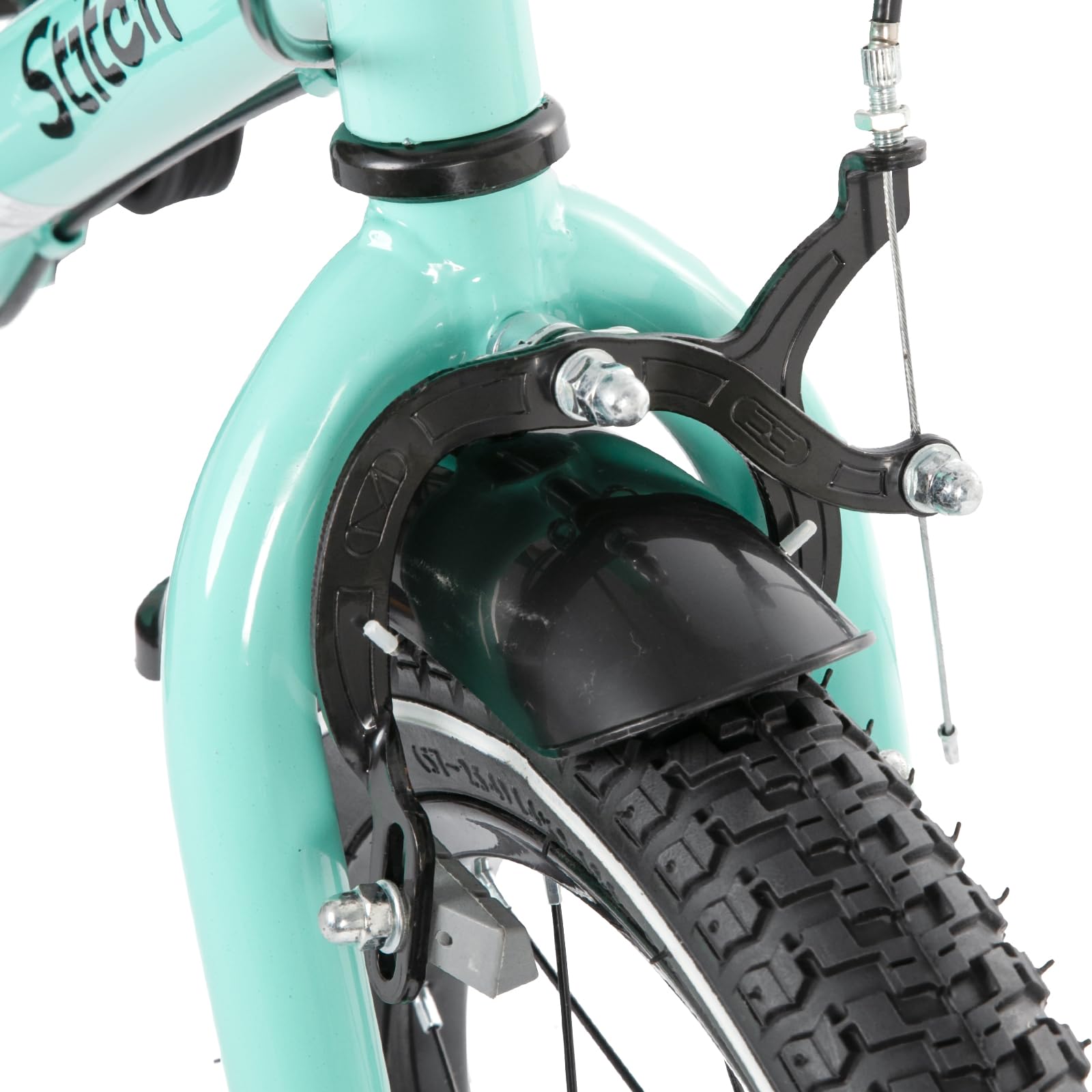 STITCH 14 Zoll Kinderfahrrad für 3-5 jährige Jungen, 14' Zoll Fahrrad für Jungen mit Stützrädern, Grün