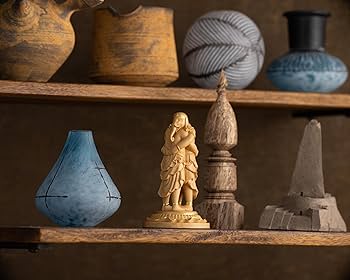 木製神様像 二体セット 土台込みです。 Amazon.co.jp: 極小仏 歓喜天 8.8cm（木製：ツゲ 金泥仕上）＿