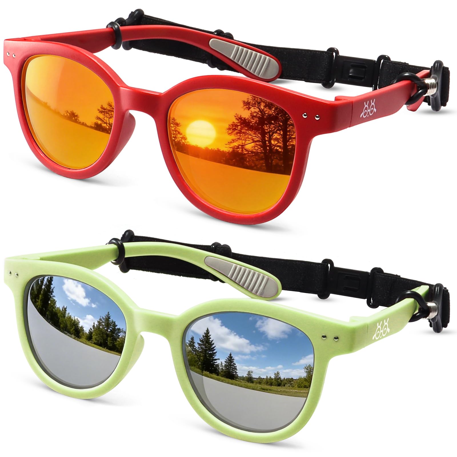 Toddler Kids Sunglasses for Boys Girls Age 2-12 Polarized UV400 with Strap