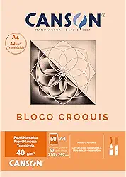 Bloco Croquis Manteiga A4 40g/m², Canson, 66667046, 50 Folhas