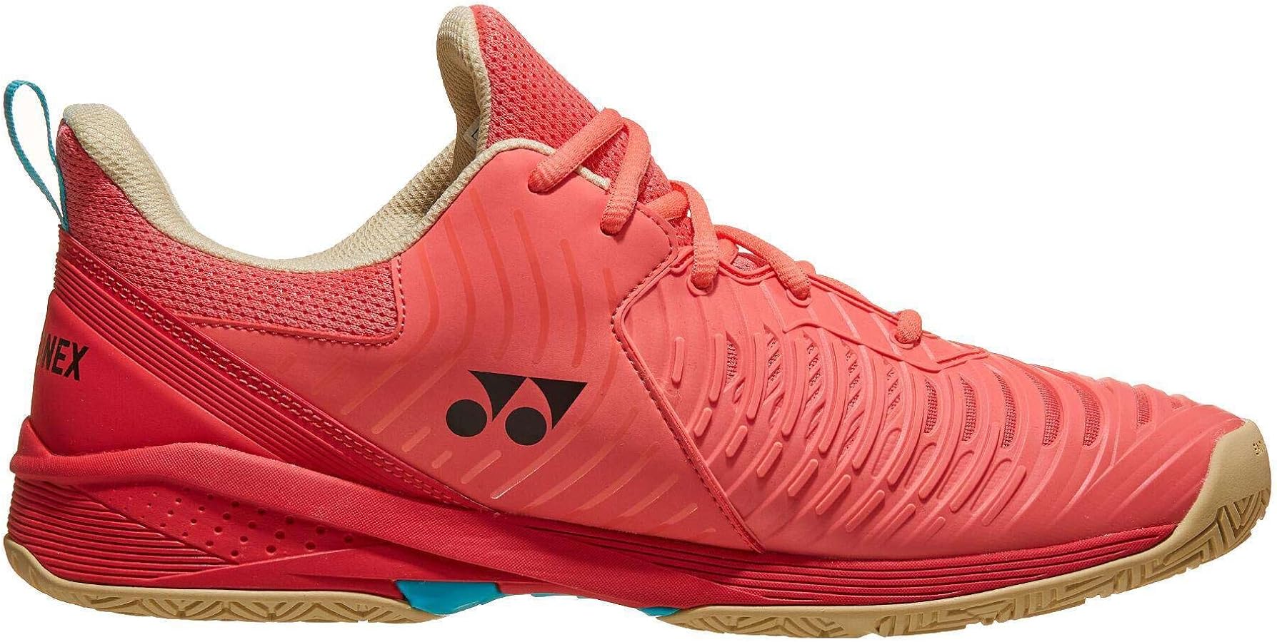 YONEX Men's Power Cushion Sonicage 3 Tennis Shoes, Coral Red, 12
