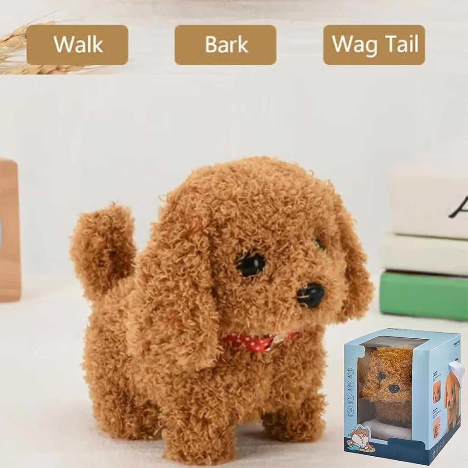 LEEYNEER 2025 Nouveau Chien Robot IA - Mon Chiot Robot Réaliste Intelligent Qui Agit comme de Vrais Chiens Robots en Peluche Interactifs Chiens pour Adultes Qui Marchent Aboient Queue Remuent pour les