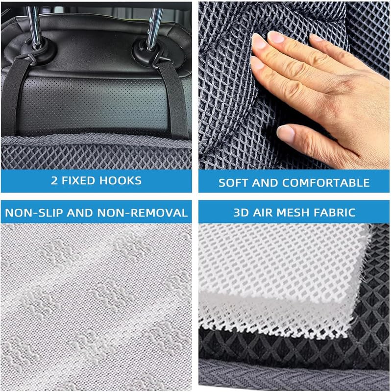 Image of Auto Oprema Car Seat Cushion with Back Support Pillow: Enhanced Comfort Memory Foam Design for Pain Relief, Ideal for Drivers and Office Use - Ergonomic Lumbar Comfort for Long Sitting - 113 Black