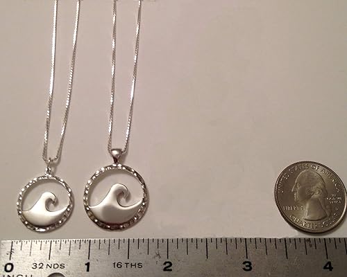 Miniatura 3 de Ocean Jewelry Wave Necklace, Sterling Silver Pendant by Ali C Art Made in USA, Choose Small or Medium, Mermaid Medallion Handmade Charm Gift for