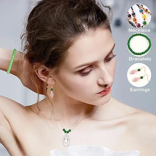 Miniatura 7 de 1400 cuentas de vidrio para pulseras, kit de fabricación de pulseras con 28 colores, cuentas redondas de 0.236 pulgadas, impresionantes cuentas de