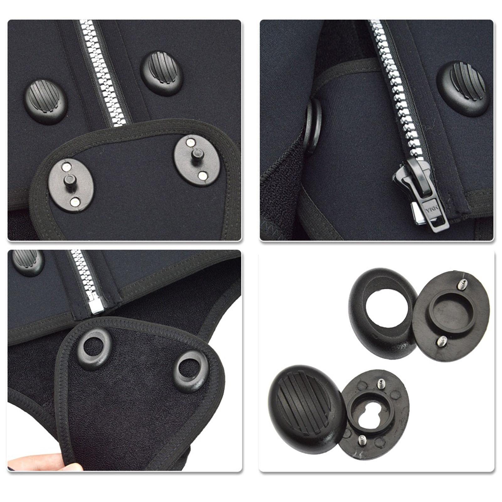 Generic Wet Suit Connect Buckle Connect Quickly Diving Suit Fastener Lightweight Slide Buckle DIY for Diving, 3.8x2.9cm, Black