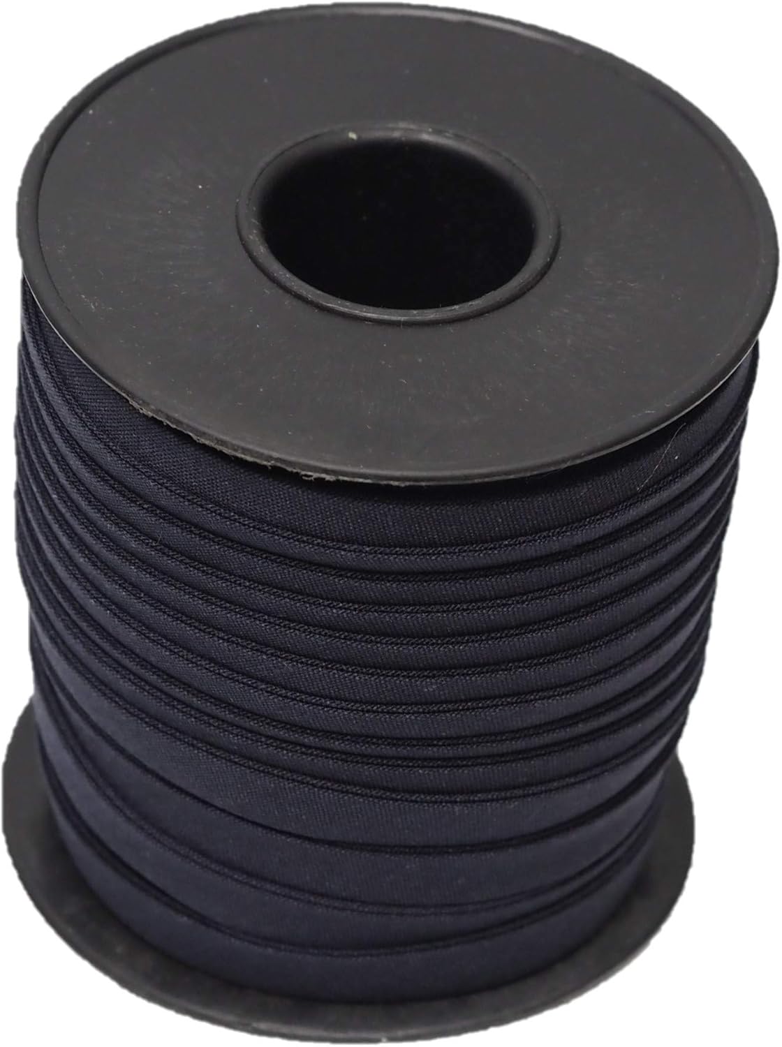 Hobby Trendy Double Fold Cotton Bias Binding Tape, for Sewing, Seaming, Hemming, Piping, Quilting, 10mm- 3/8inch. Continuous Bulk Spool of 27.30 Yards - 25 Meters (Black)