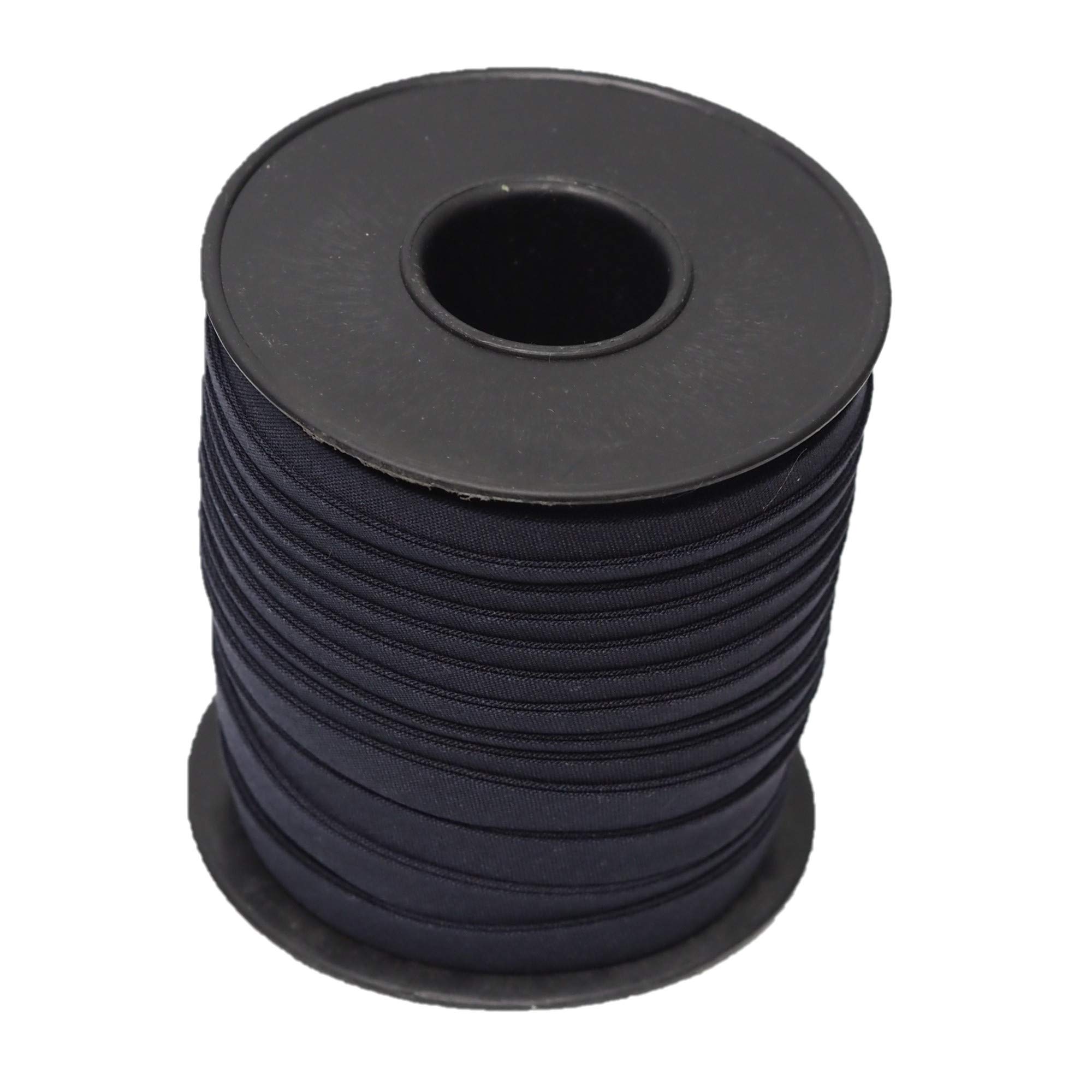 Hobby Trendy Double Fold Cotton Bias Binding Tape, for Sewing, Seaming, Hemming, Piping, Quilting, 10mm- 3/8inch. Continuous Bulk Spool of 27.30 Yards - 25 Meters (Navy Blue)