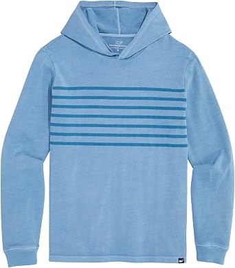 Vineyard Vines Mens Surf Garment-dye Chest Stripe Hoodie Tee