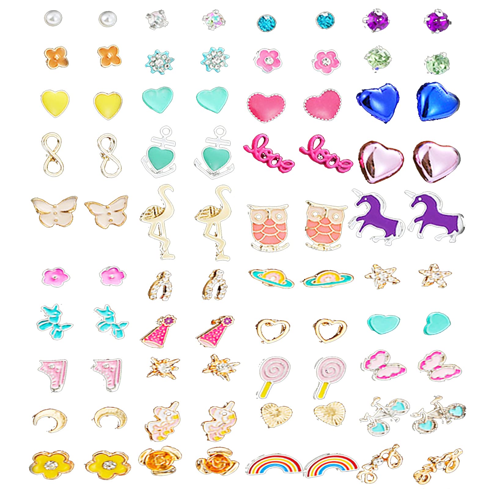 Cute animal stud earrings, colourful earrings, for decoration of stud earrings wear matching accessories, Alloy, stainless steel