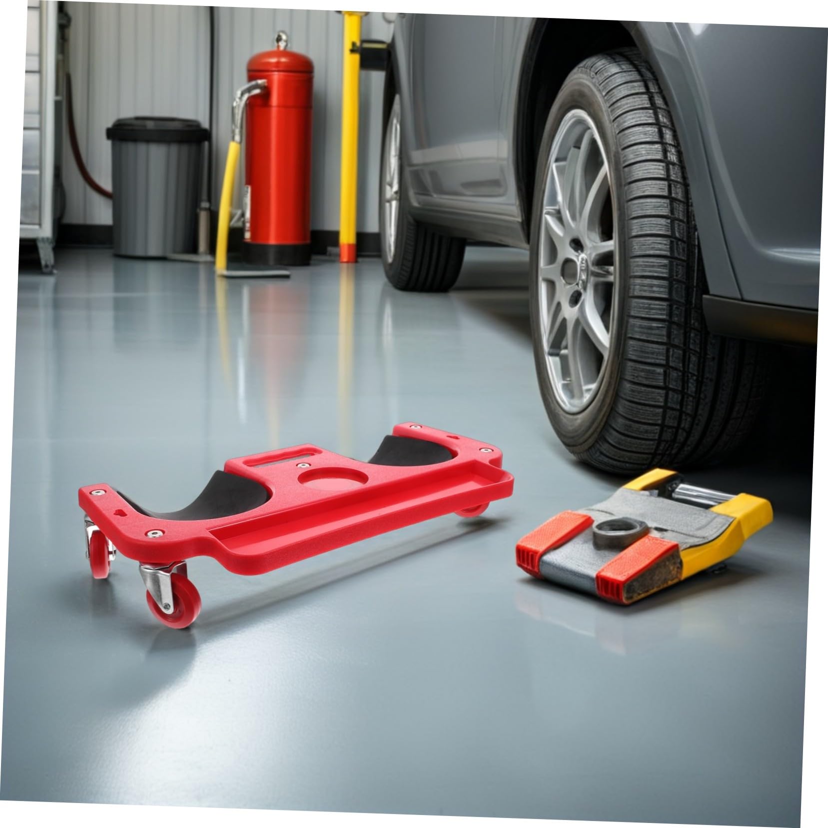 iplusmile Protezione per Ginocchia con Ruote per Riparazione Auto in Officina, Supporto Stabile in Pe con Struttura Robusta, per Garage e Lavori Meccanici