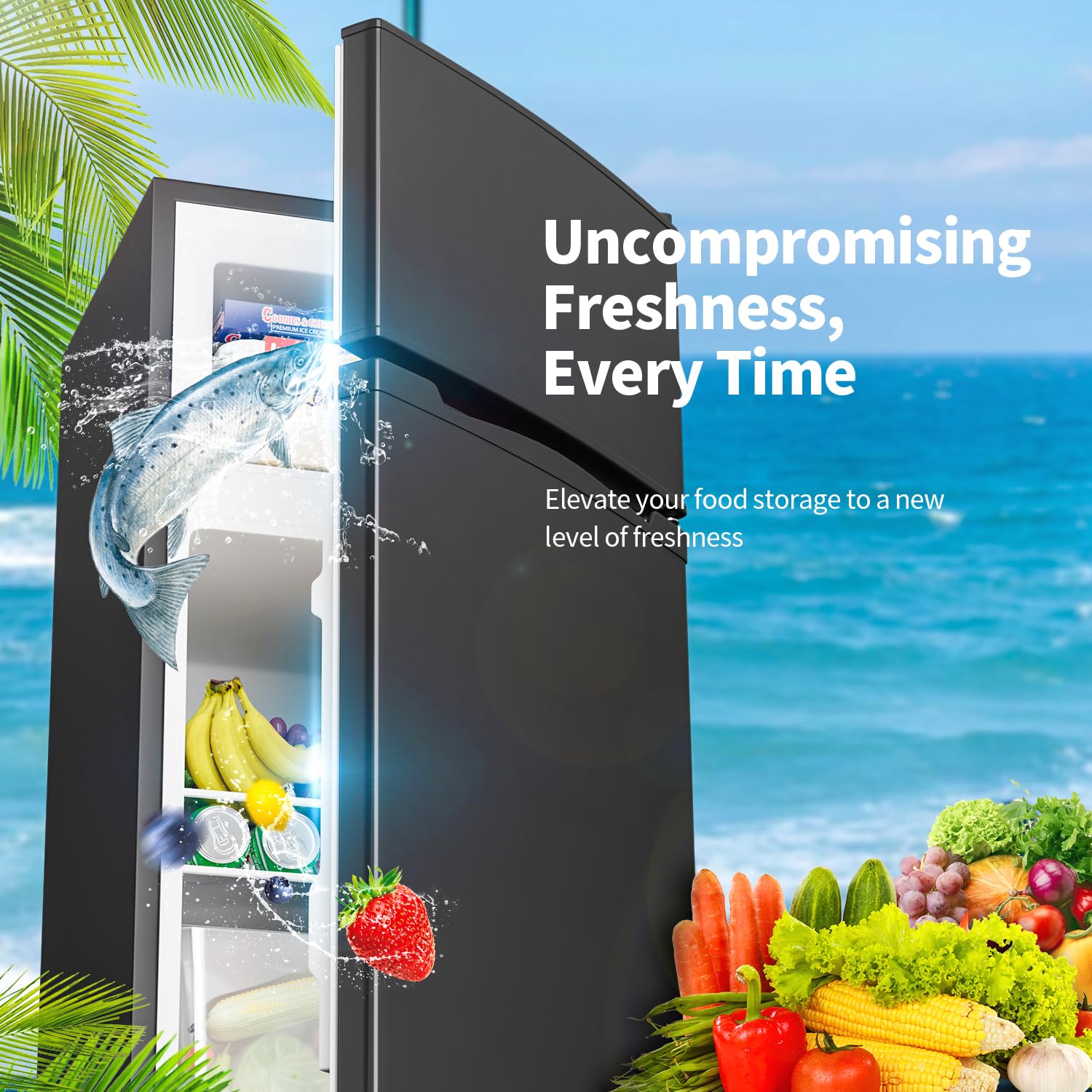 Tehanld Double Door Refrigerator with Freezer, Mini Fridge for Bedroom Office Dorm and Apartment, Small Compact Refrigerators with Wheels, Red 3.5 Cu. Ft. on Fridge.com
