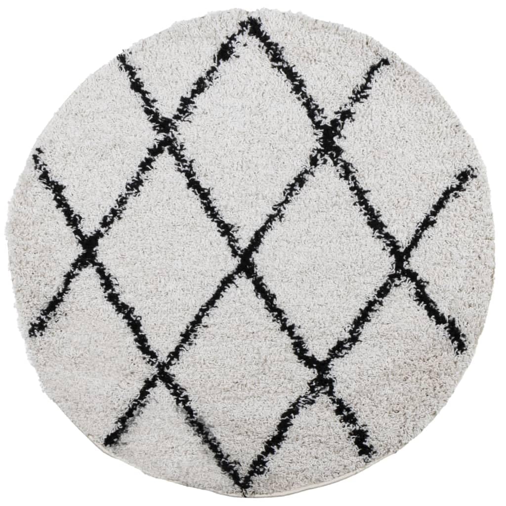 vidaXL Shaggy Rug PAMPLONA High Pile Modern Cream and Black Ø 280 cm — image 1