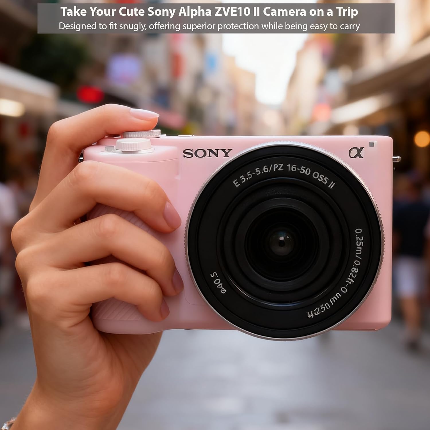 Case for Sony Alpha ZVE10 II Camera Accessories, ZV-E10 II Soft Silicone Protective Case with Screen Protector, Lightweight, Anti-Scratch for Sony ZV E10 II Cover (Jelly Pink) image 3