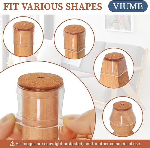 Miniatura 4 de 24 protectores de suelo para patas de silla para suelos de madera dura, fundas de silicona, almohadillas de fieltro, tapas de patas de muebles,